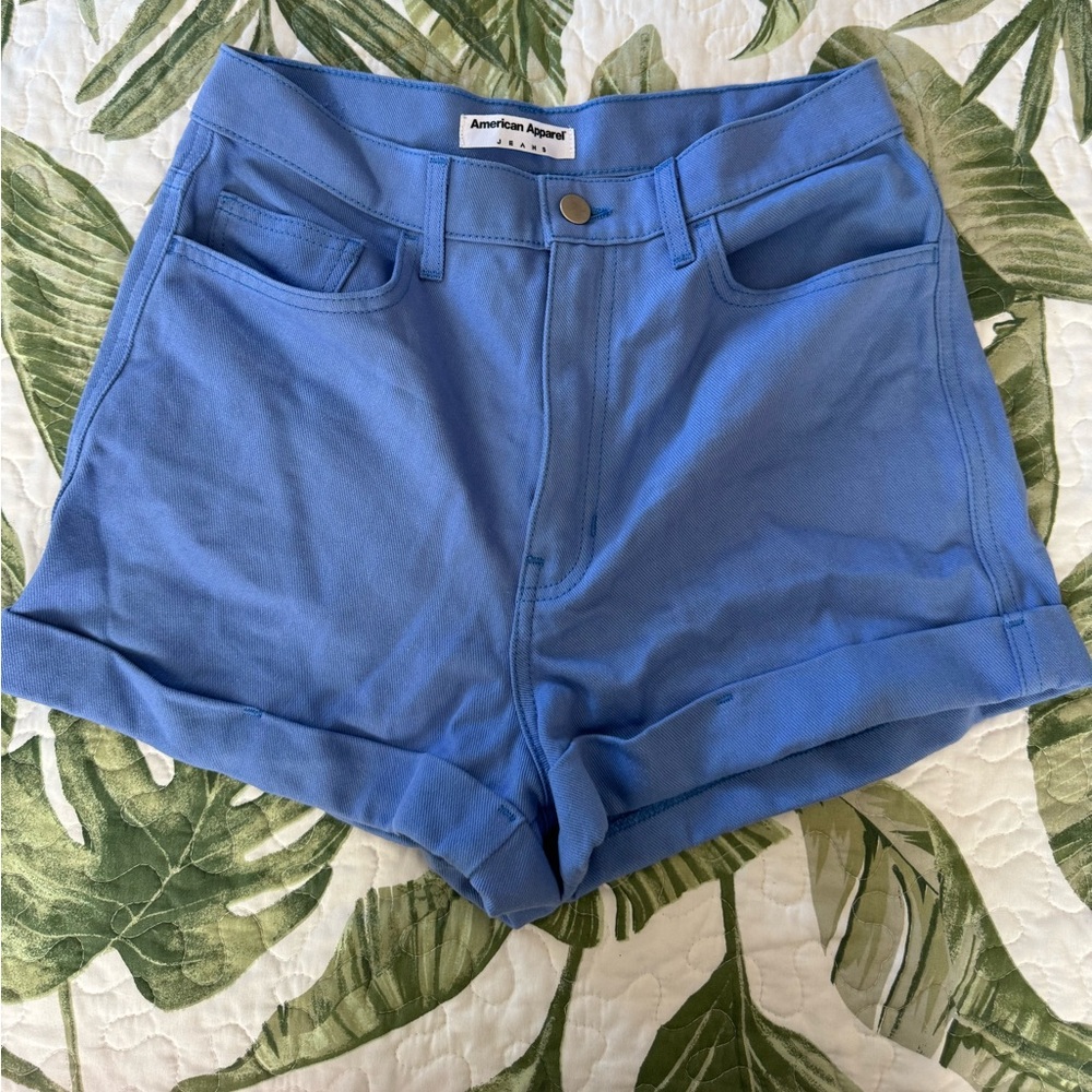 AMERICAN APPAREL Blue highwaist shorts pre-gildan ownership